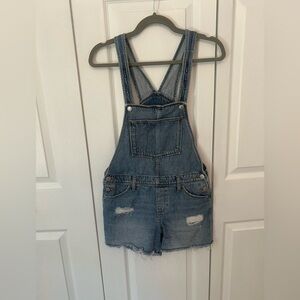 Old Navy Girls Denim Shortalls – Adjustable Jean Overalls Shorts Distressed